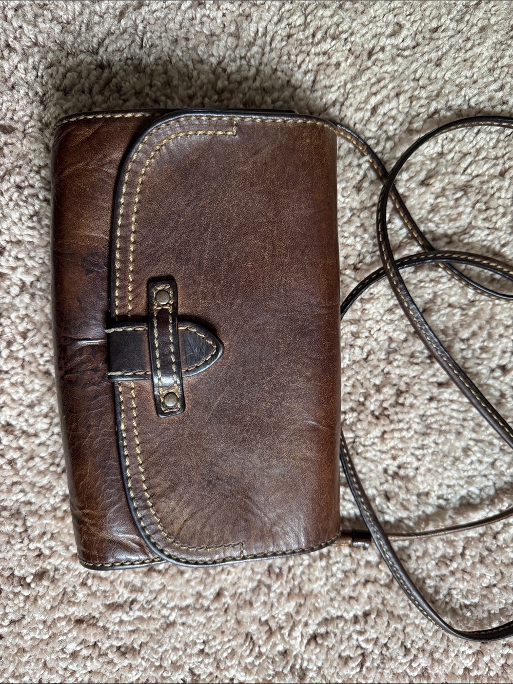 Frye Brown Leather Crossbody Wallet